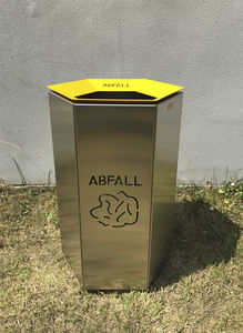 cubo de basura público / de acero / moderno