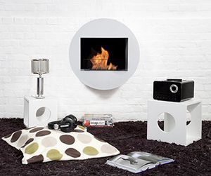 chimenea de bioetanol / moderna / abierta / de pared