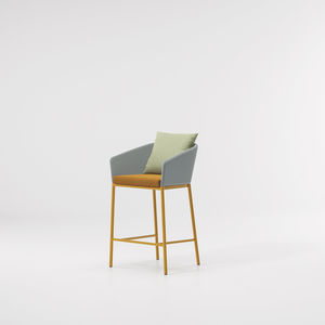 silla de bar moderna / con reposabrazos / de aluminio / de poliéster