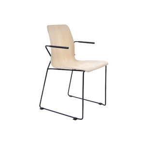silla moderna / con reposabrazos / patín / de tejido
