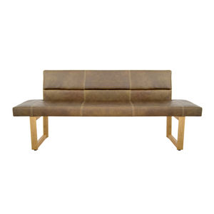 banqueta moderna / de cuero / de madera / para edificio público