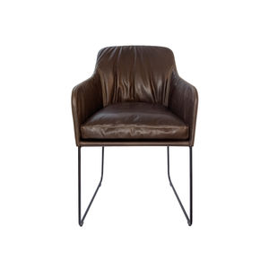 silla de visita moderna / tapizada / con reposabrazos / con base central
