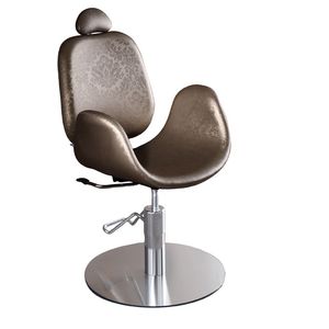 sillón de maquillaje de metal / de cuero artificial / ajustable / con reposacabezas