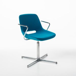 silla de visita moderna / con reposabrazos / tapizada / patín