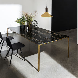 mesa de comedor moderna / de aluminio / de aluminio anodizado / de aluminio lacado