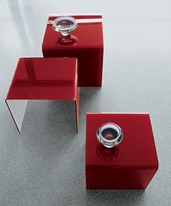 mesa nido moderna / de vidrio / rectangular