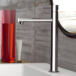 grifo monomando para lavabo / de latón cromado / de baño / con 1 orificio