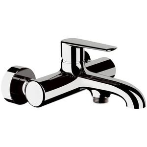 grifo monomando para ducha / para bañera / de pared / de latón cromado