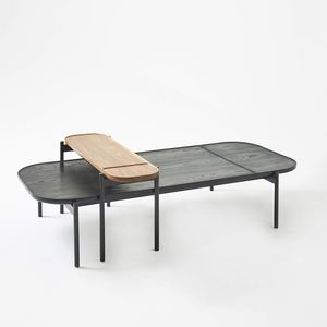 mesita auxiliar moderna / de roble / de nogal / de madera tintada