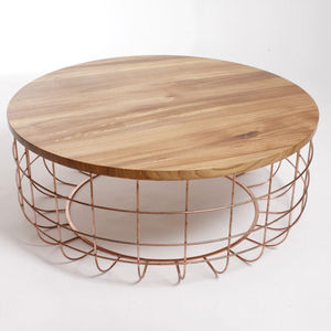 mesa de centro moderna / de nogal / de roble blanco / de acero