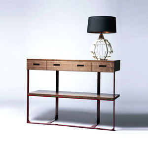 mesa consola / moderna / de nogal / de roble blanco