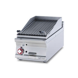 parrilla de gas / en encimera / profesional / de acero inoxidable