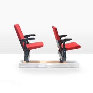 silla de conferencia con reposabrazos / tapizada / con ruedas / plegable