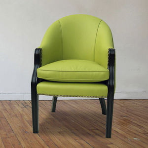 silla clásica / tapizada / de cuero / verde