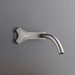 grifo monomando para lavabo / de pared / de acero inoxidable / para baño