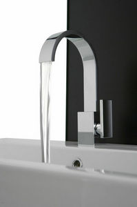grifo monomando para lavabo / de metal cromado / de níquel / de baño