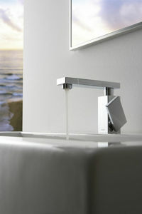 grifo monomando para lavabo / de metal cromado / de níquel / de baño