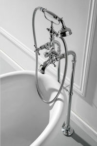 grifo mezclador para bañera / de pared / de níquel / de metal cromado