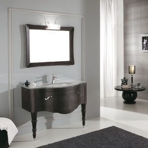 mueble de lavabo de pie / de roble / de vidrio / clásico