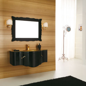 mueble de lavabo suspendido / de madera / de vidrio / clásico