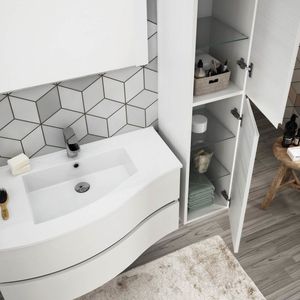 mueble de lavabo suspendido / de resina / moderno / con cajones