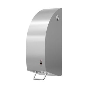 dispensador de jabón para el sector servicios / de pared / de acero inoxidable pulido / manual