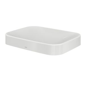 lavabo sobre encimera / rectangular / de cerámica / moderno