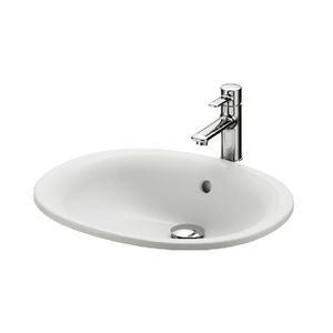 lavabo encastrable / ovalado / de cerámica / moderno
