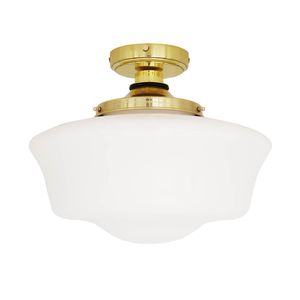 plafón clásico / de vidrio opalescente / de latón pulido / LED