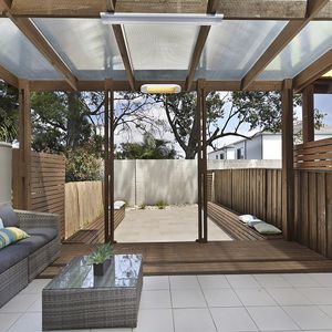estufa de infrarrojos para exteriores de pared / para suelo / eléctrica / portátil
