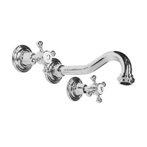 grifo mezclador para lavabo / de pared / de metal / de baño