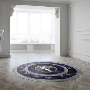 alfombra moderna / con motivos / de poliamida / redonda