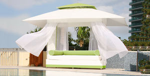 cama con dosel / doble / moderna / de tela