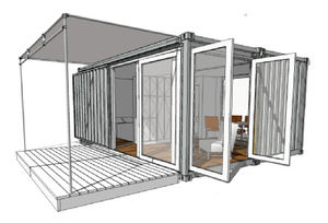 casa contenedor / moderna / de metal / ecológica