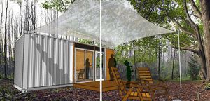 casa contenedor / moderna / de metal / ecológica