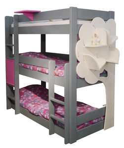 cama litera triple / de soltero / moderna / para niños