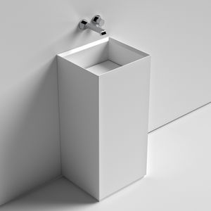 lavabo de pie / cuadrado / de cerámica / moderno