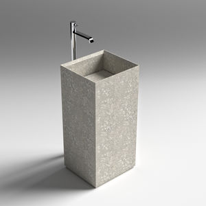 lavabo de pie / cuadrado / de piedra natural / moderno