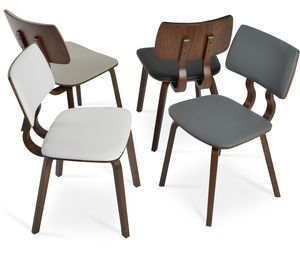 silla moderna / tapizada / de tejido / de nogal