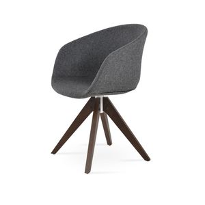 silla moderna / giratoria / con reposabrazos / tapizada