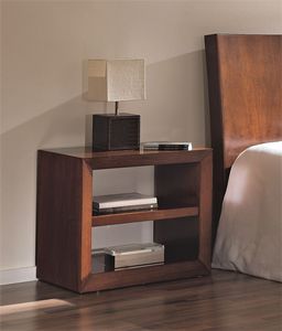 mesilla de noche moderna / de madera / rectangular / con almacenamiento