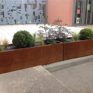 jardinera de acero Corten / de acero termolacado / rectangular / a medida