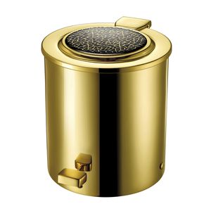 cubo de basura de baño / de latón / de cristal Swarovski® / con pedal