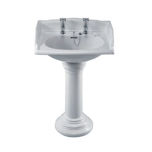 lavabo de pie / ovalado / de porcelana / clásico