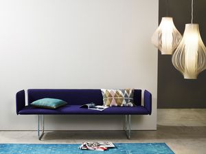banqueta moderna / de cuero / con respaldo / de interior