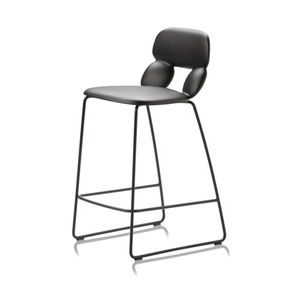 silla de bar moderna / tapizada / patín / de metal