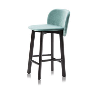 silla de bar moderna / tapizada / de terciopelo / de haya