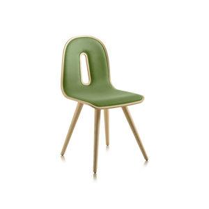 silla moderna / tapizada / de fresno / para el sector servicios