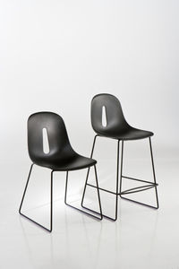 silla moderna / de acero cromado / de poliuretano / patín