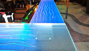 panel de vidrio para puerta / con LED integrado / decorado